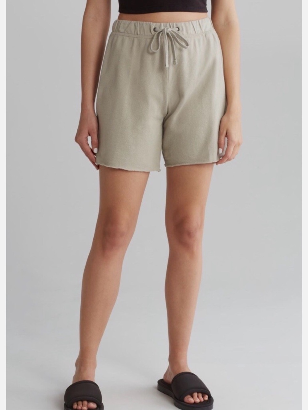 James Perse Light Taupe Drawstring Lounge Shorts